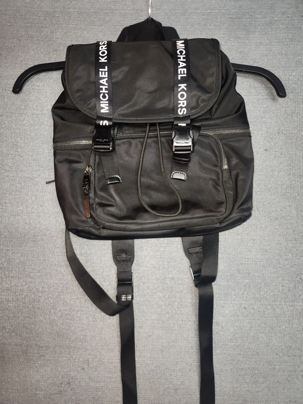 Michael Kors Black Nylon Drawstring Backpack #416